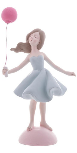 Figura decorativa de muñeca Wolff con globo rojo, 22 cm