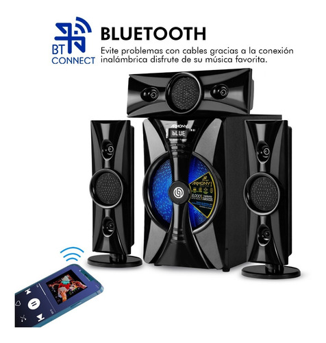 Imagen 4 de 7 de Steelpro Minicomponente Home Theater 8,000 W - Armony - b3.1