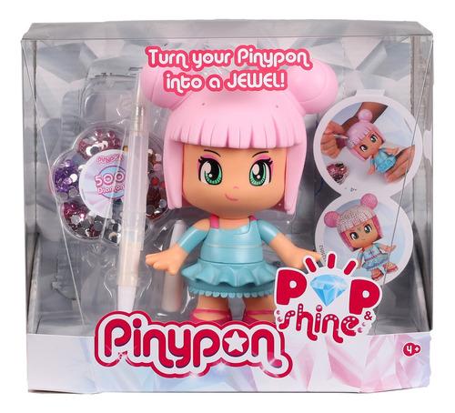 Pinypon Pop Y Shine Muñeca 17cm Con Accesorios Famosa
