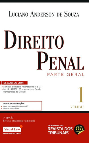 Direito Penal - Vol. 1 3º Edição, De Luciano Anderson De Souza. Editora Revista Dos Tribunais, Capa Mole Em Português, 2022