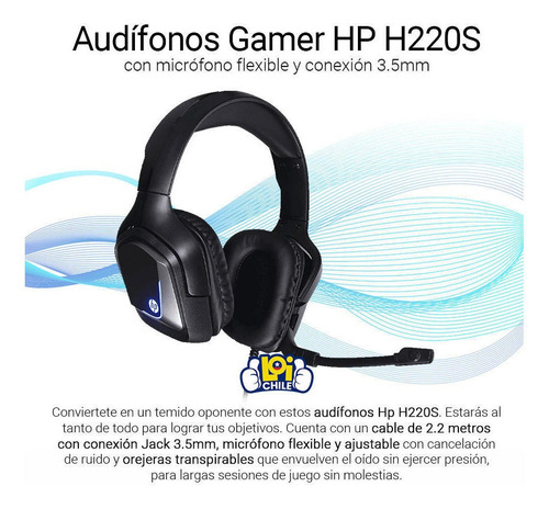 Audífonos gamer HP Gamer H220S H22S negro