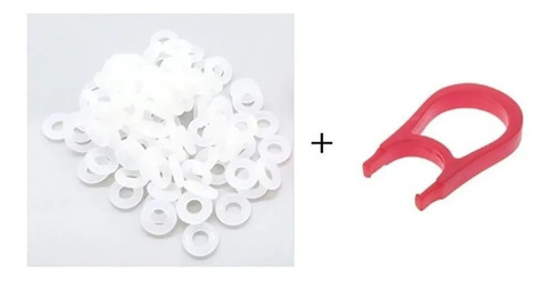 Anel O-ring P/ Teclado Mecânico 120pç + 01 Removedor Keycaps Cor de teclado Branco