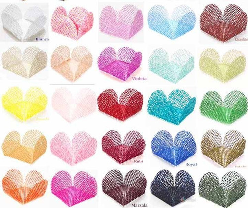 Kit 200 Forminhas Doces 4 Pétalas Tela Escócia 3,5 Casamento