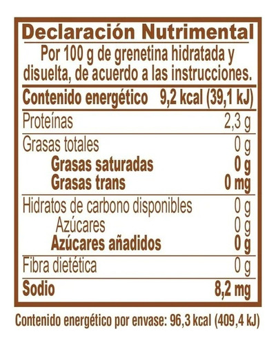 6 Pzas Grenetina D' Gari En Polvo Sin Sabor 4 Sobres De 7 G
