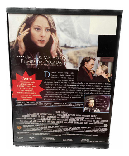 Dvd: Contato C/ Jodie Foster - Capaspace Raro
