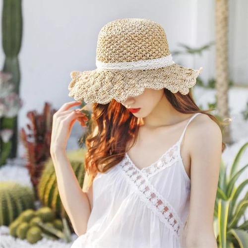 Sombrero De Playa Plegable Con Protección Solar