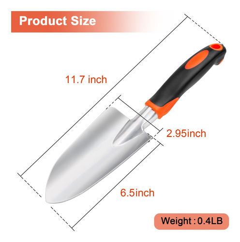 Paleta De Mano De Jardín Con Mango Ergonómico