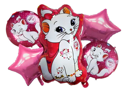 Bouquet Kit De Globos Gata Milu Rosado Gatos