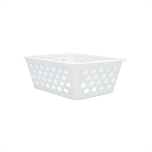 Set X10 Canastos Organizadores Plasticos Chicos 16x12x6 Cm Blanco