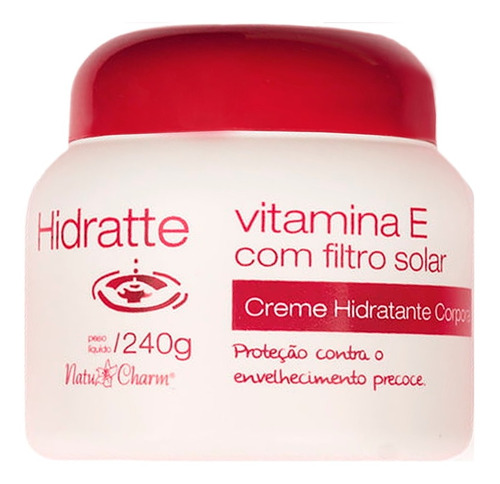 Natucharm Hidratante Vitamina E Com Filtro Solar - Pote 240g