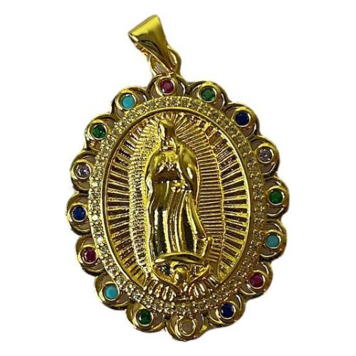 Dije Forma Virgen Chapado En Oro 18k Insumos Bisutería Diy