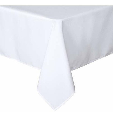 Mantel Cuadrado 137x198cm Lavable Resistente En Color Blanco