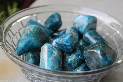 Jet Energized Apatite Tumbled Stone 100 Grams A++ Approx. 0.