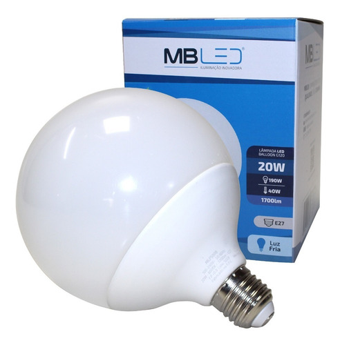 Lampada Ballon Led Globo G120 Grande 20w 3k E 6k Cor da luz Branco Frio 110V/220V