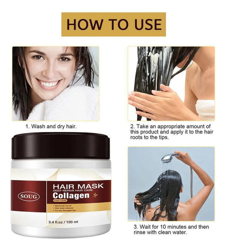 Mascarilla Capilar Hidratante Reparadora De Colágeno Qingyi