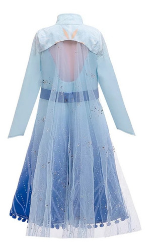 Vestido De Niña Para Fiesta Frozen 2 Elsa Azul