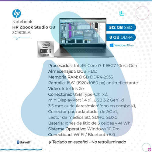 Notebook Hp Zbook Firefly 15 G8 15.6 I7 8gb 512gbssd Win10p