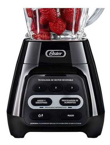 Licuadora Reversible 3 Vel 600 W Vaso Vidrio Oster Negro