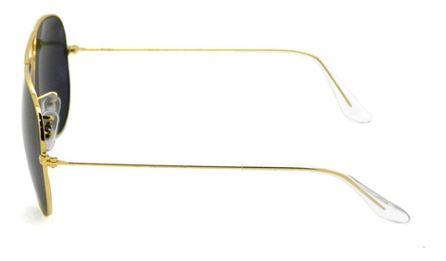 Anteojos de sol polarizados Ray-Ban Aviator Classic Standard con marco de metal color polished gold, lente black de cristal clásica, varilla polished gold de metal - RB3025