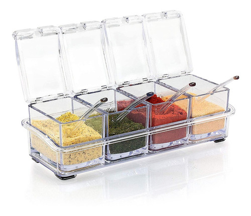 Caja Organizador Condimentos De 4 Piezas / Angelstock Color Transparente