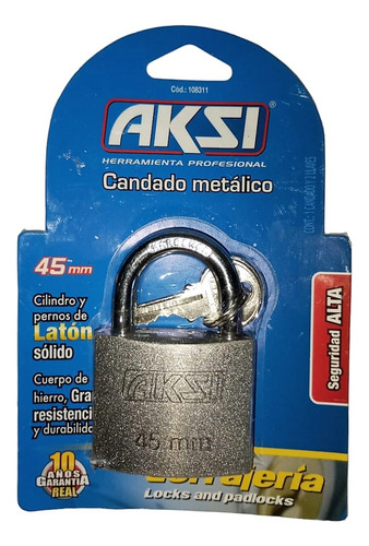 Candado Metálico 45mm Seguridad Alta (2x8$)