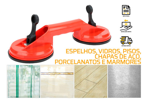 Imagem 5 de 6 de Ventosa Dupla P/ Vidros, Metais, Mármores, Espelhos Até 80kg