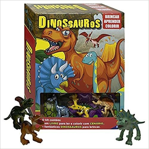 Livro Brincar Aprender Colorir Caixa - Dinossauros