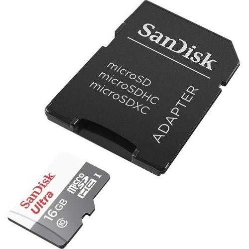 Memoria Sandisk 16gb Micro Sdhc Ultra 80mb/s Clase 10 C/adap