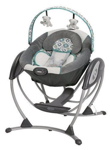 Columpio Para Bebés Graco Glider Lx Gliding Swing Color Gris Floreado