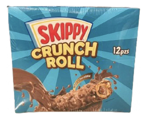Skippy Crunch Roll Galleta Rellena De Chocolate 12 Pzas