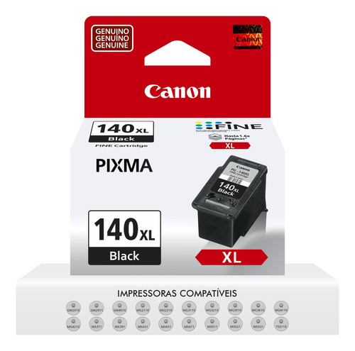 Cartucho de tinta negra Canon PG-140xl de 11 ml