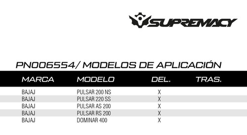 Imagen 2 de 4 de Balatas Delanteras Supremacy Ns 200 As 200 / Dominar 400 250