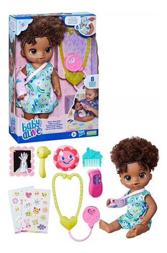 Baby Alive Muñeca Better Now Morena Con Ferula Accesorios