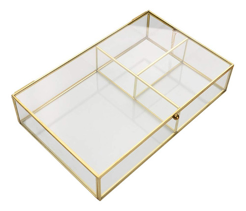Caja Organizadora Joya Cristal Vintage Dorada Transparente
