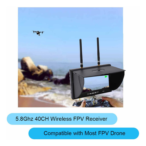 Monitor Fpv Zerone De 7 Pulgadas, Lcd, 800 X 480, 5,8 Ghz, 4