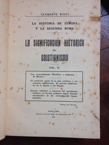 La Significacion Historica Del Cristianismo Ricci Tomo Ii D1