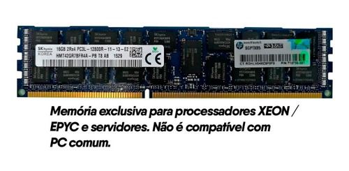 Memória 16gb 2rx4  Pc3l - 12800r - Hp 713756-081 Dl380e Dl360e Gen8