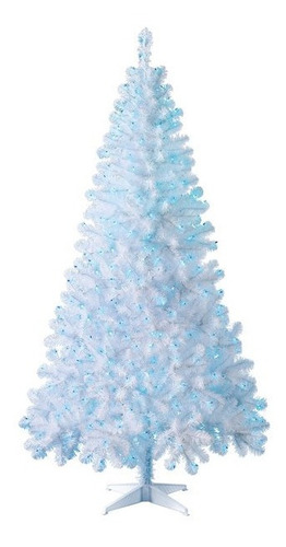 Árbol De Navidad Artificial Pino Madison Con Luces 1.98 M Color Blanco Luz Azul