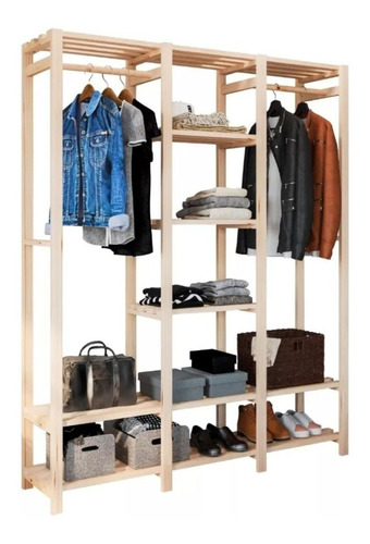 Mueble Closet, Armario De Madera , Estante Para Ropa