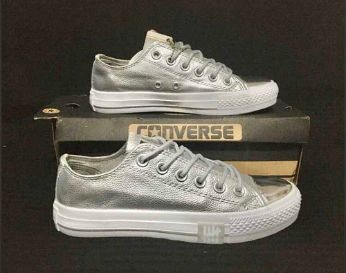 tenis converse plateados de mujer