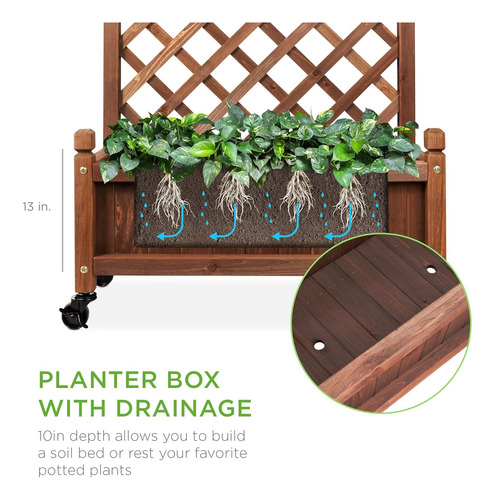 Best Choice Products Maceta De Madera De 60 Pulgadas Y Enrej