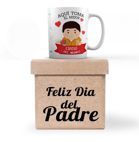 Dia Del Padre Regalo Caja Y Taza Personalizada Para Papa | Envío gratis