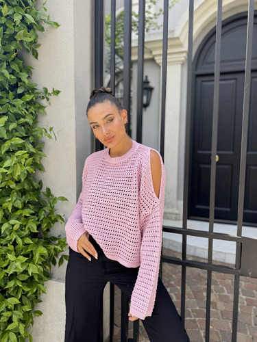 Sweater De Algodón Con Hombros Al Descubierto Mujer