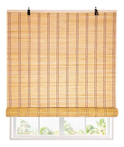 Cortina Roller Persiana Beiti Enrollable De Bambú 120x180cm