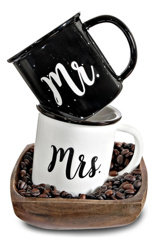 Mr And Mrs Mugs 11 Onzas, Tazas De Café De Cerámica Para Fog