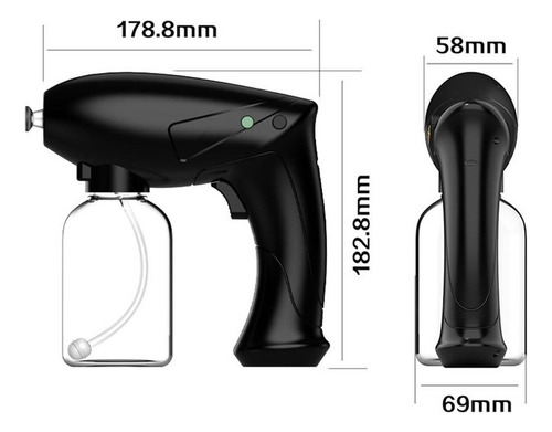 Uv Nano Sanitizer Pulverizador Fogger Desinfetante Preto