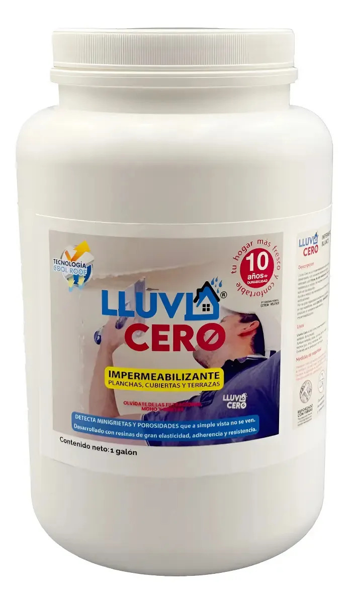 Lluvia Cero 3.79lts Impermeabilizante Protección Full 10 años Blanco