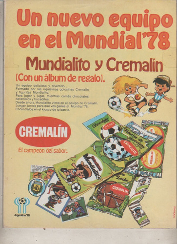 Publicidad De Revista - Figuritas Mundialito Y Cremalin 1978