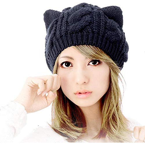 Gorro De Lana Con Orejas De Gato - Navideño Crochet