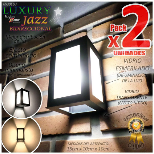 Aplique Pared Exterior Luz Farol Tortuga Pack X2 Superbrillo